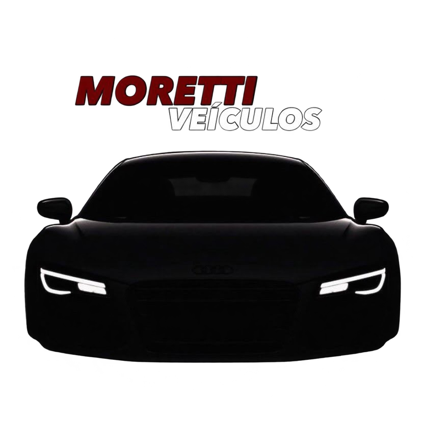 Logotipo original da Moretti Veículos com carro